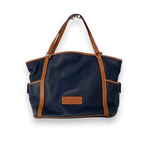Dooney & Bourke Vintage Authentic Large Shoulder Bag Navy British Tan